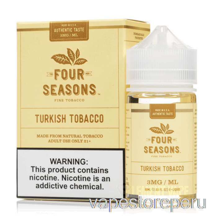 Vape Sin Nicotina Peru Tabaco Turco - Cuatro Estaciones - 60ml 3mg